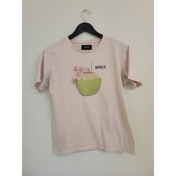 Reserved Maui Light Pink Coconut Drink Tee SZ S - Picture 1 of 4